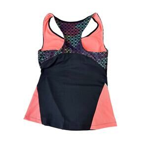 Fila activewear tennis tank racer back built in bra black multi color women’s XS